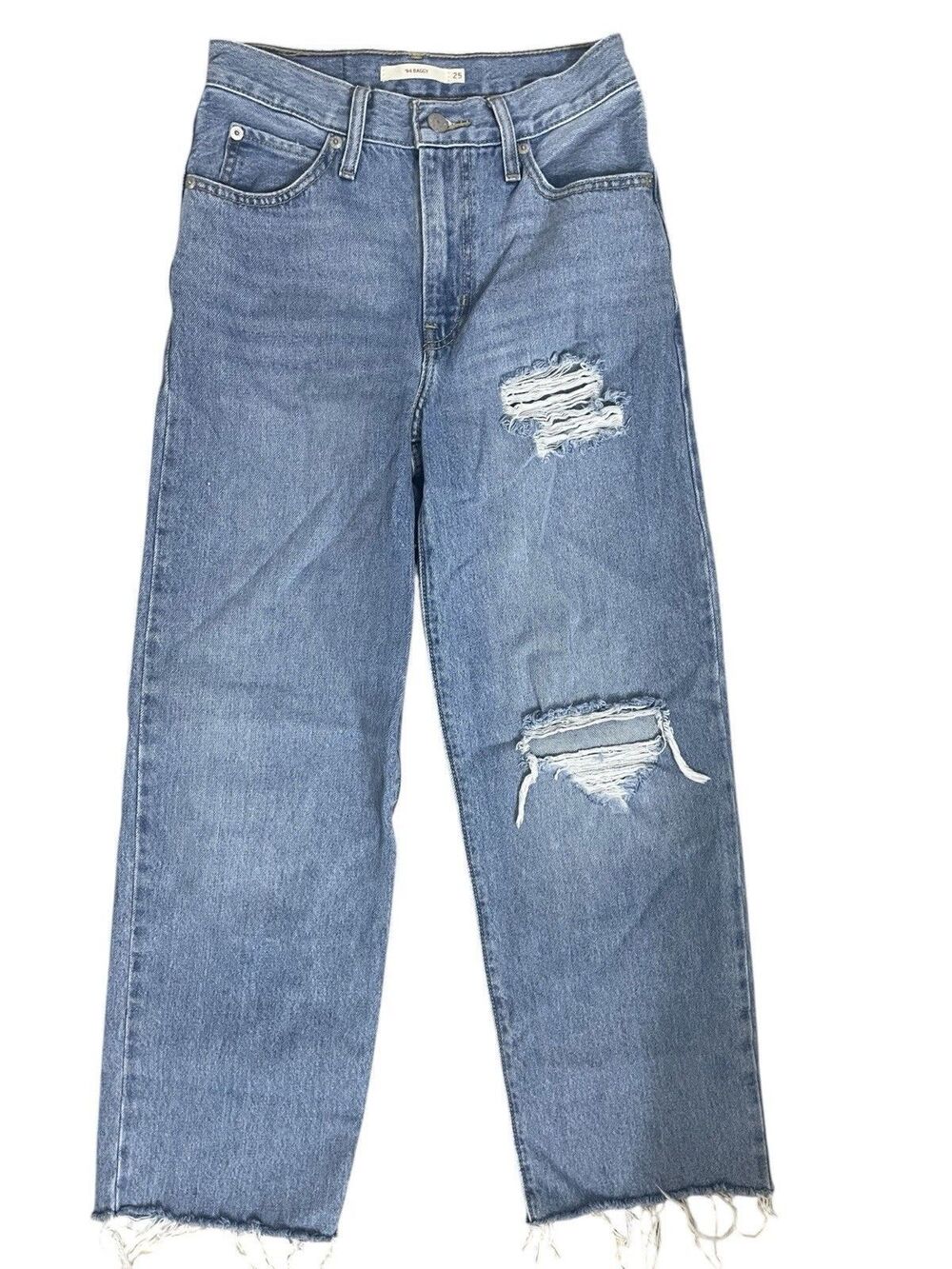 Levi’s 94 Baggy Jeans Women’s W25 L31 Distressed High Rise Denim